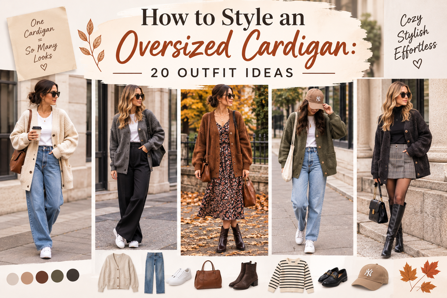 How to Style an Oversized Cardigan: 20 Outfit Ideas