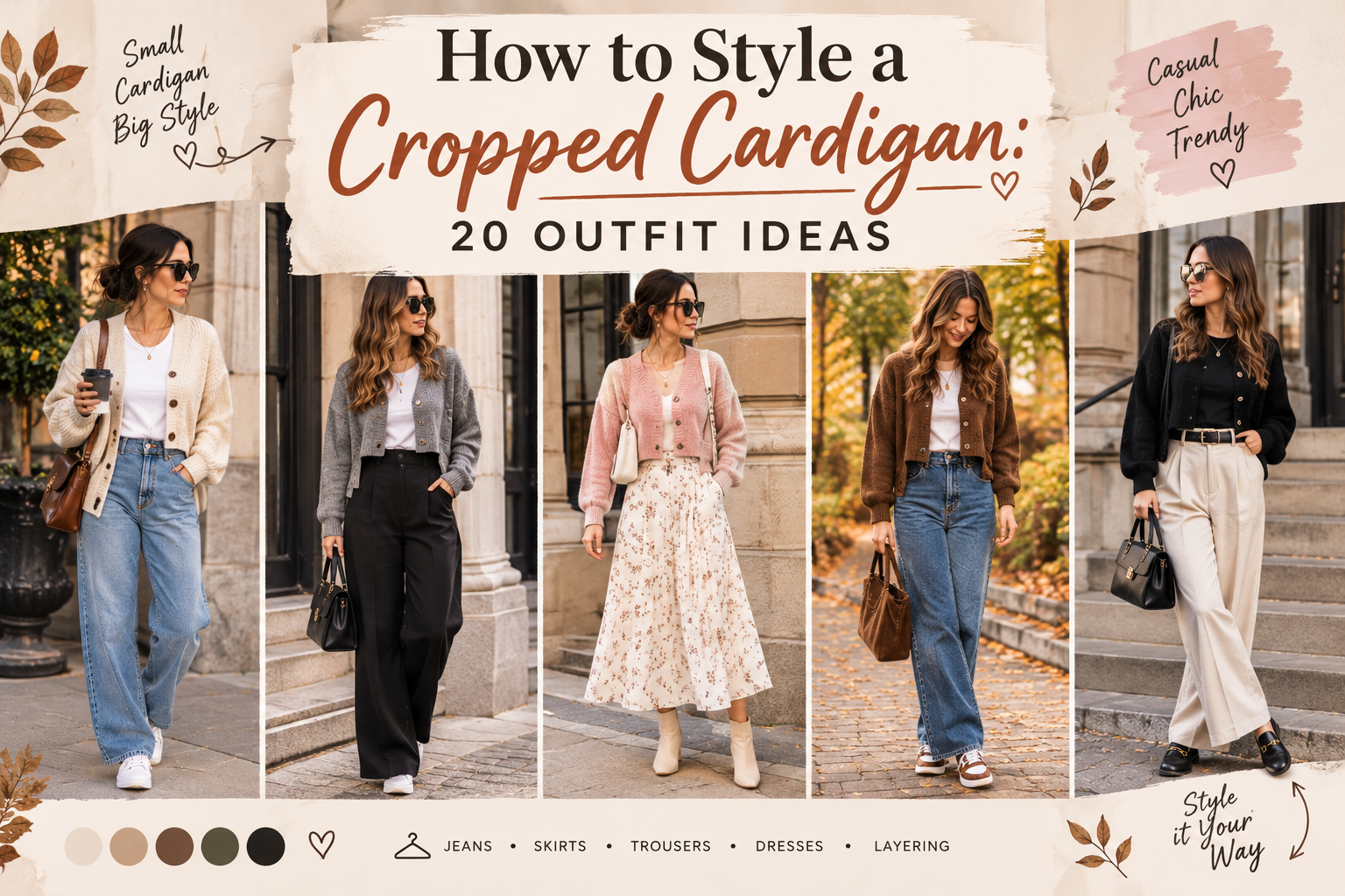 How to Style a Cropped Cardigan: 20 Outfit Ideas